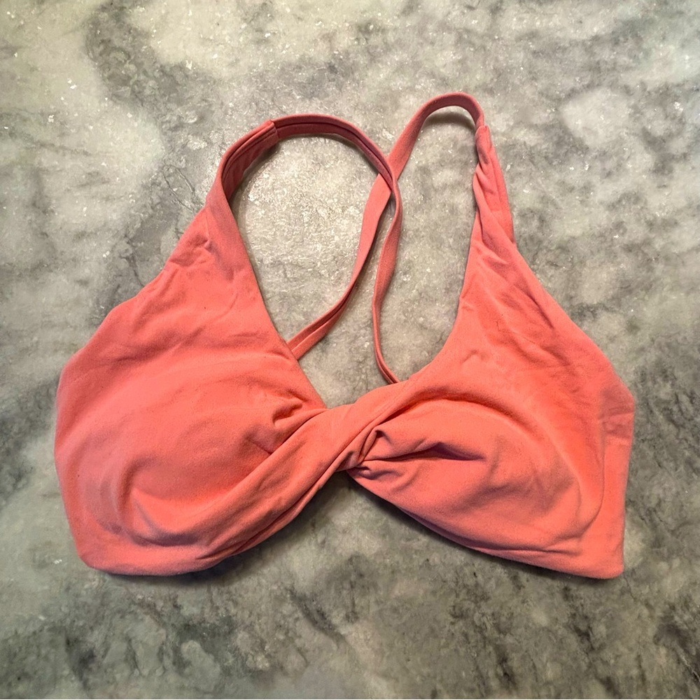 coral twist bra